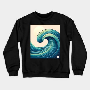 Aqua Arcadia: Serene Swell at Sunrise Crewneck Sweatshirt